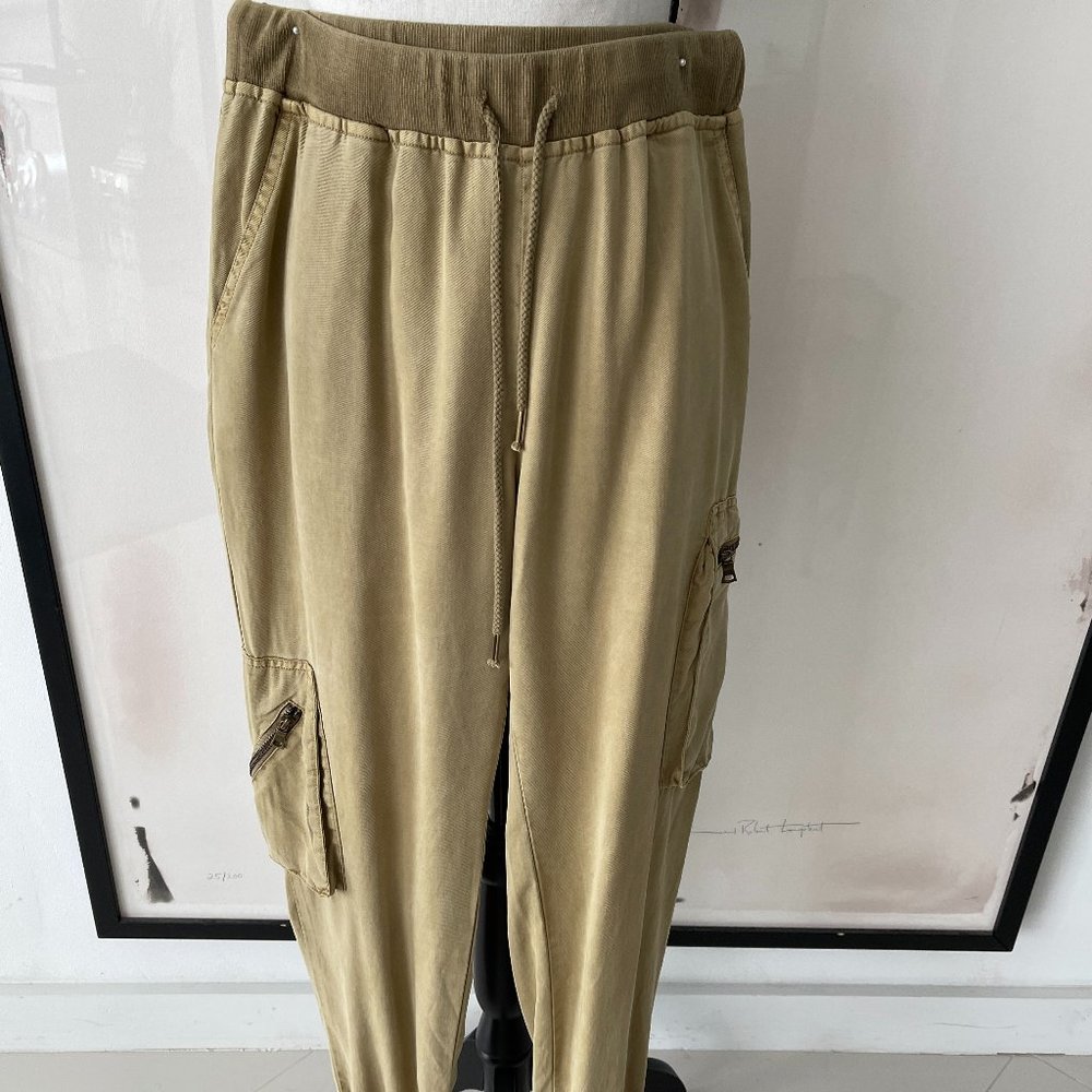 Young Fabulous & Broke Tencel Twill Khaki Cargo Utility Joggers